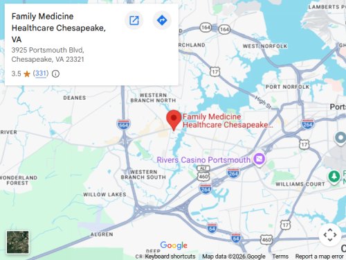 Get Directions to Family Medicine Healthcare in Chesapeake, VA Get Directions to Family Medicine Healthcare in Chesapeake, VA